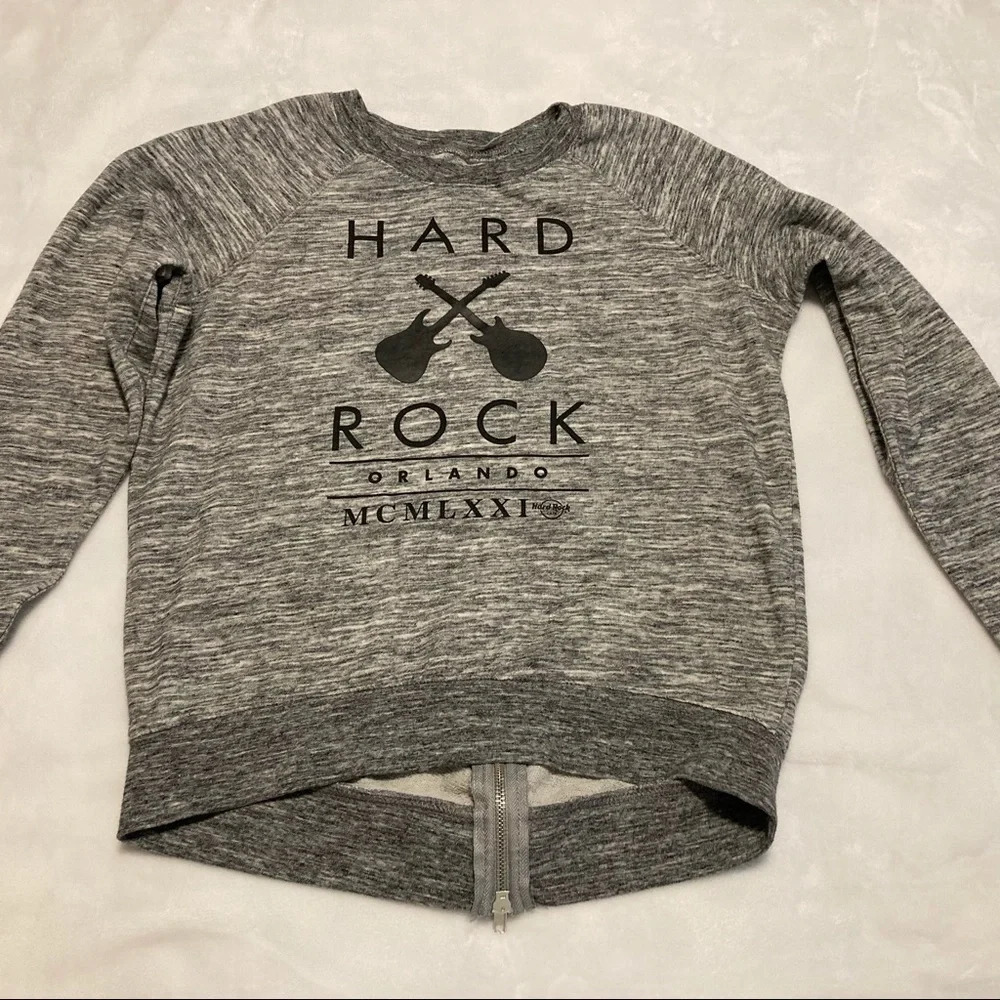 Hard Rock Orlando Back Zip Crew Neck Sweatshirt XS